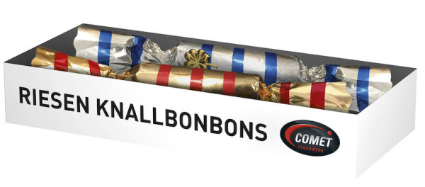 2er Set Riesen Knallbonbons mit Glückssymbolen in Dekobox