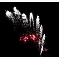 Pyrotrade Feuerwerk Single Row Silver Farfalle with red...