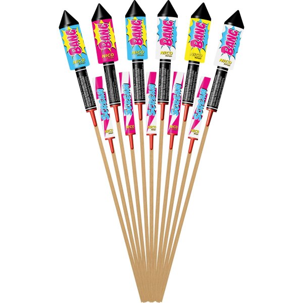 Silvester Raketen Sortiment Bang & Scream von Nico