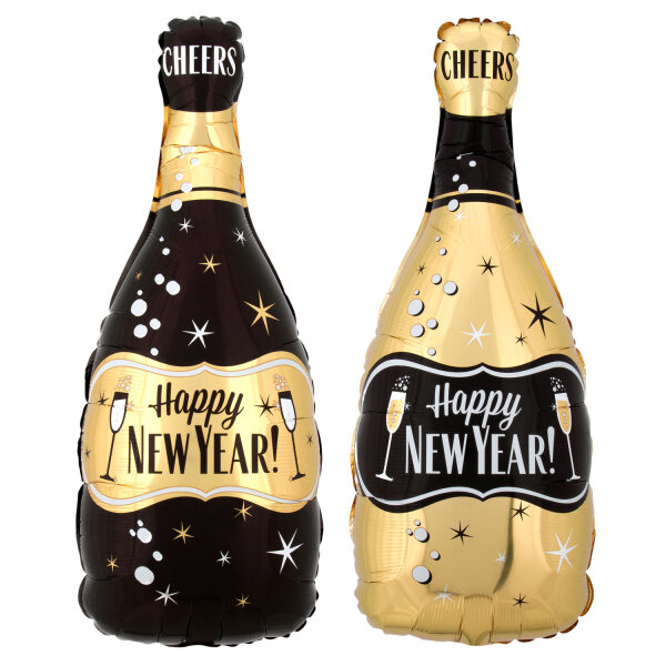 Folienballon Sektflasche Happy New Year Sektflasche in zwei Farben