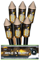 Silvester Feuerwerk Raketen Sortiment 6 Gold & Glory