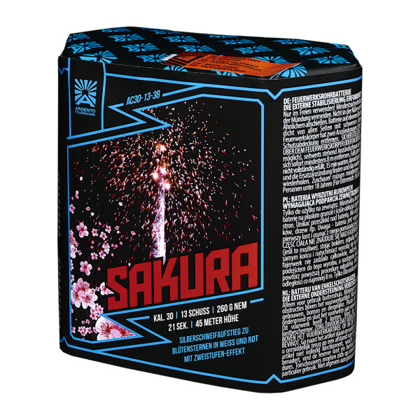 Argento Sakura Feuerwerk Batterie - 13 Schüsser von Funke