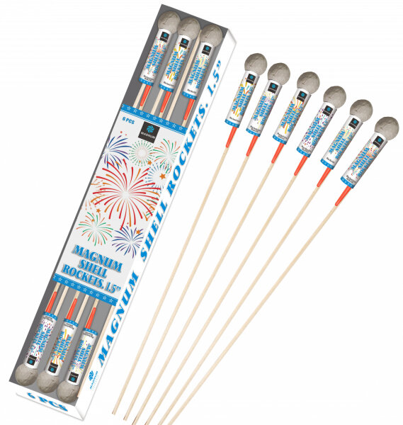 6 Magnum Shell Rockets 1,5" Kugelkopf Raketen