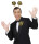 Edler Glitzer Happy New Year Anstecker bzw. Brosche in gold und silber