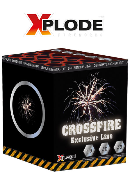 Silvester Feuerwerk Batterie Crossfire Crossette mit Crackling